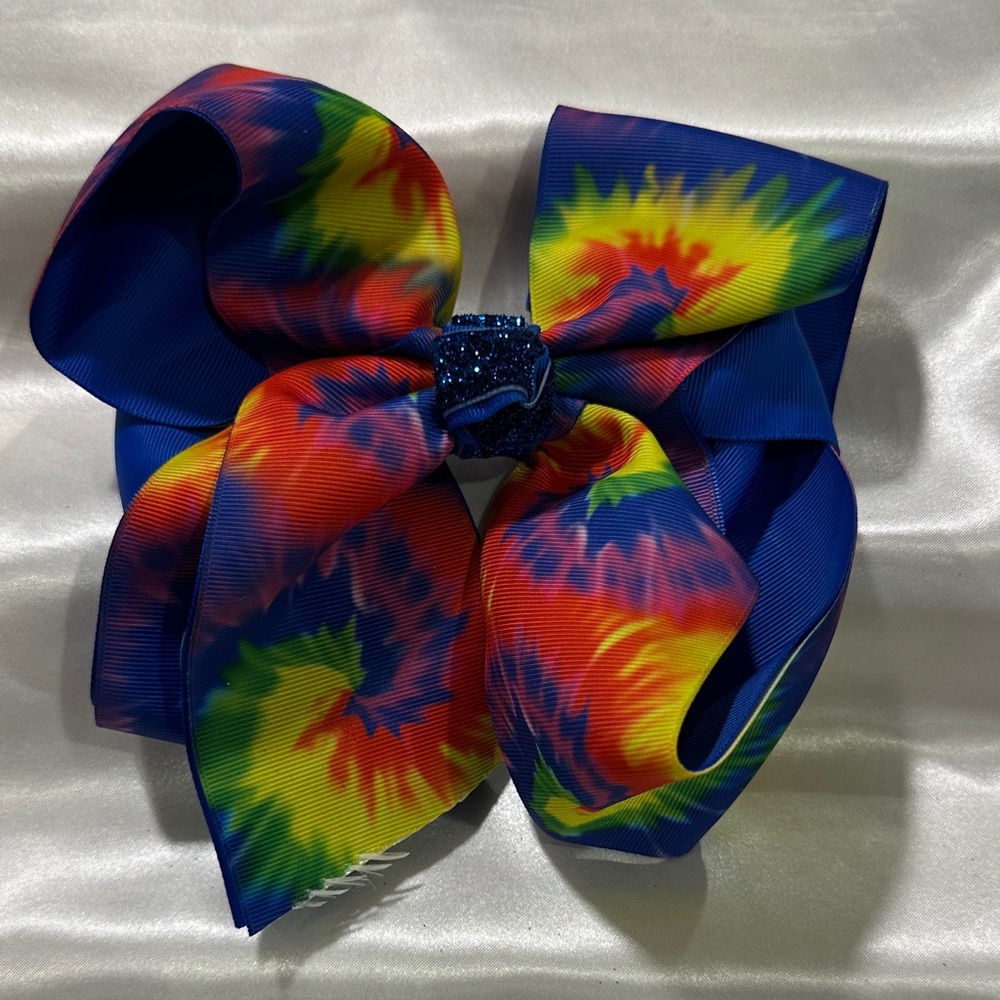 Tie-Dye Rainbow Mega Hair Bow- Bundle & save on shipping